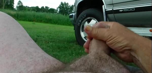  Masterbating outdoors